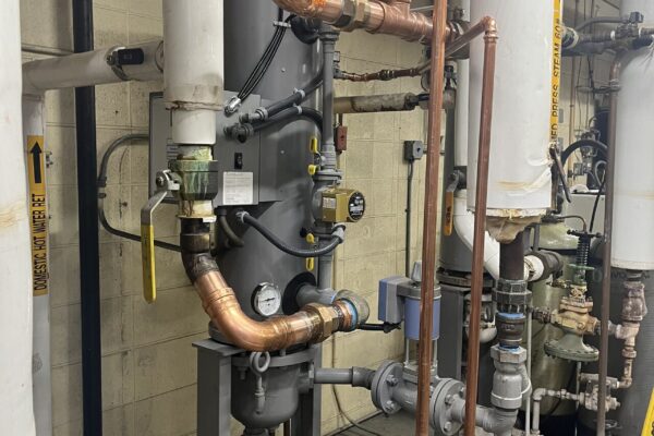 Copper piping — commercial mechanical room